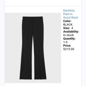 Theory Wool Suit Pants (Demitria) NWT